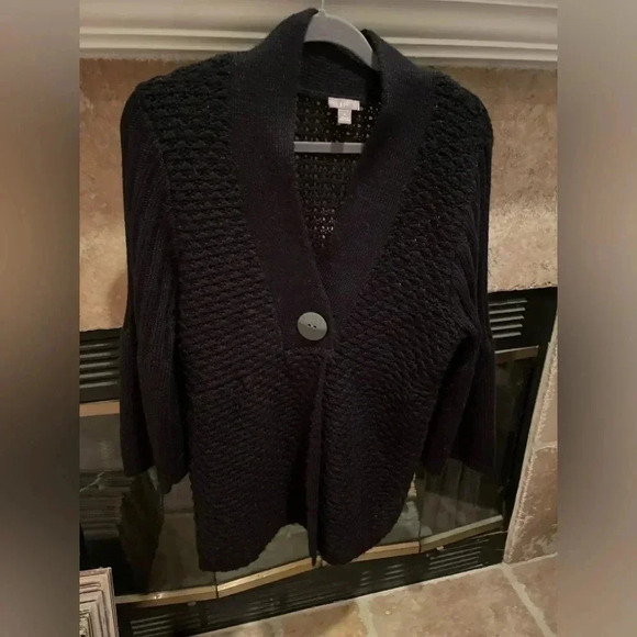 J Jill Navy Blue Wool & Alpaca blend sweater/cardigan/blazer womens Xl - Picture 1 of 10